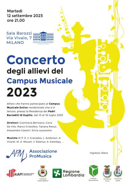 12 settembre 2023 - Milano - Orchestra ed Ensemble Giovanili Campus ProMusica