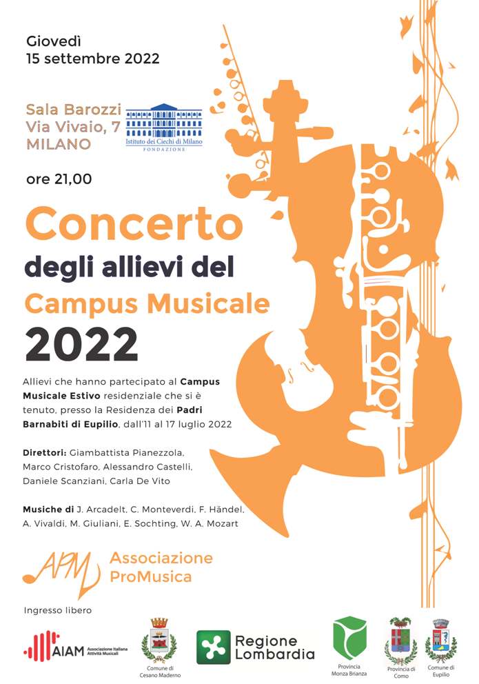 15 settembre 2022 - Milano - Orchestra ed Ensemble Giovanili Campus ProMusica