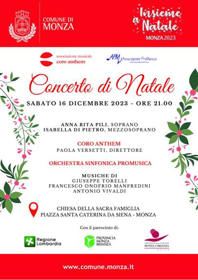 16 dicembre 2023 - Monza - Orchestra Sinfonica ProMusica e Coro Anthem - Concerto di Natale