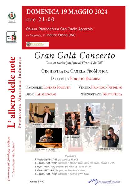 19 maggio 2024 - Induno Olona - Orchestra da Camera ProMusica