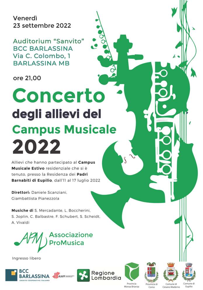 23 settembre 2022 - Barlassina - Orchestra ed Ensemble Giovanili Campus ProMusica